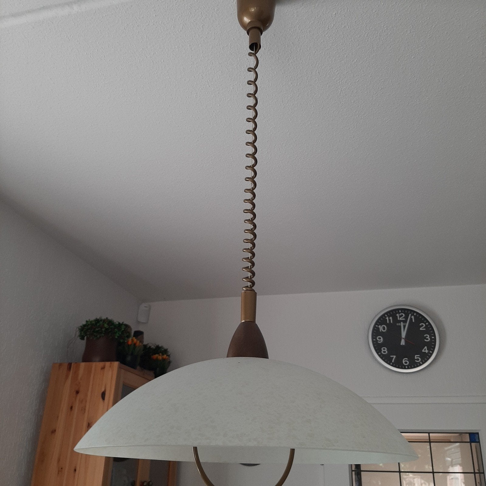 hanglamp tafellamp glazen kap hoogte instelbaar, Huis en Inrichting, Lampen | Hanglampen, Ophalen of Verzenden