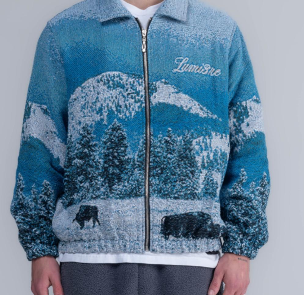 Lumiere mountain lake jacquard jas, Ophalen of Verzenden, Zo goed als nieuw, Maat 52/54 (L), Blauw