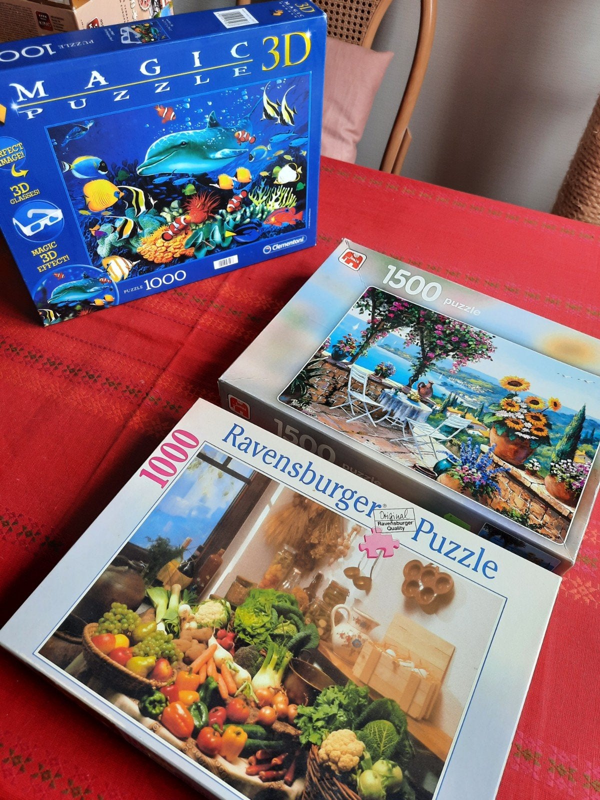 3 legpuzzels, Ophalen, 500 t/m 1500 stukjes, Zo goed als nieuw