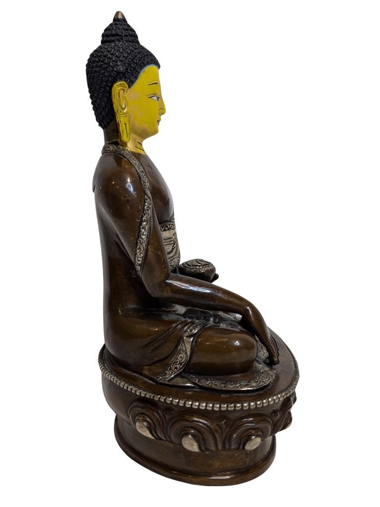 Boeddha beeld uit Tibet – brons – 20 cm, Tibet, 20 cm, Ophalen of Verzenden, Brons