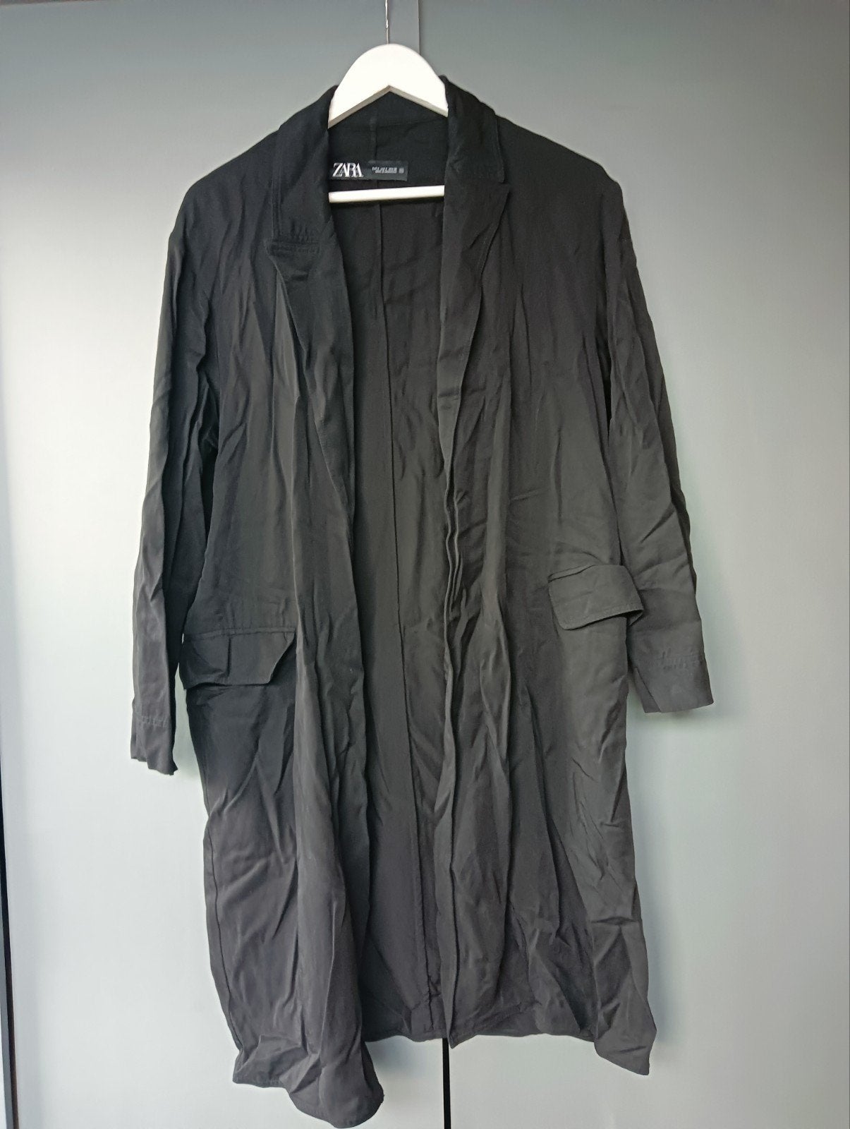 Lang zwart vest mt S zonder sluiting van Zara, Ophalen of Verzenden, Maat 36 (S), Gedragen, Zara