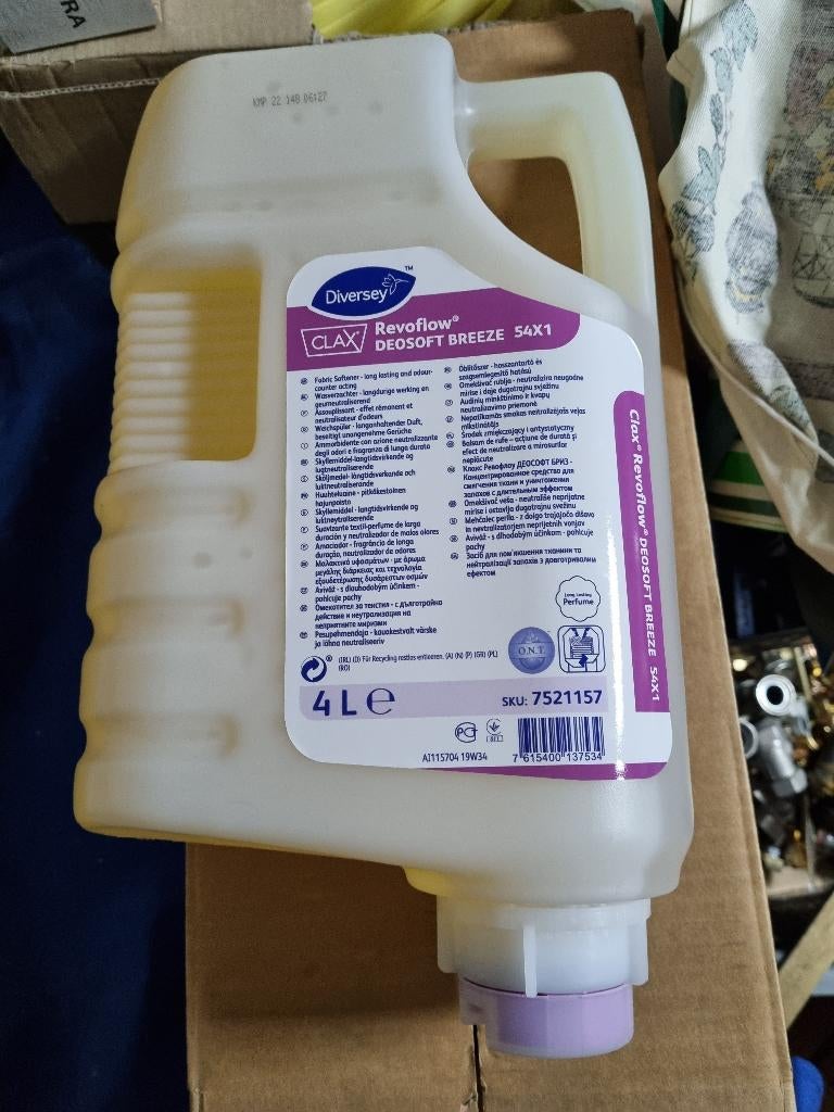 Diversey Clax Clax Revoflow DEOSOFT BREEZE 54X1 fles 4 Liter, Ophalen of Verzenden, Schoonmaakmiddel