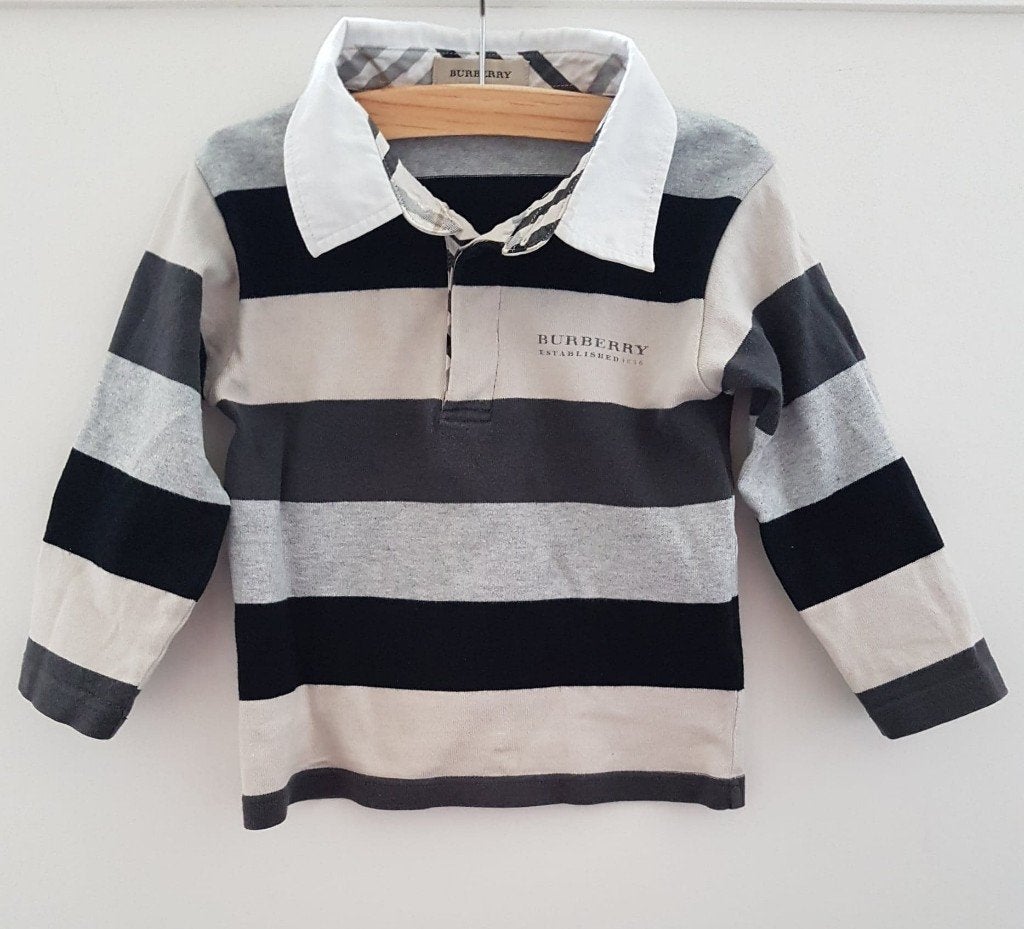 Burberry polo streep 92, Verzenden, Zo goed als nieuw, Jongen of Meisje, Shirt of Longsleeve