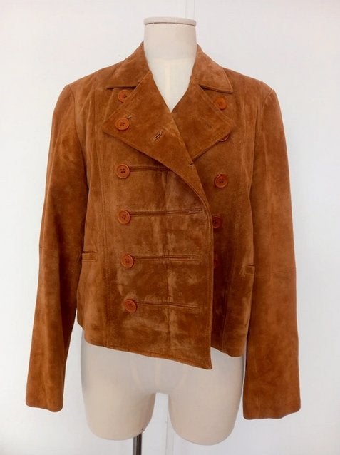 Prachtig mooi suede camel kleur blazer jasje maat 40, Maat 38/40 (M), Bruin, Nieuw, Ophalen of Verzenden