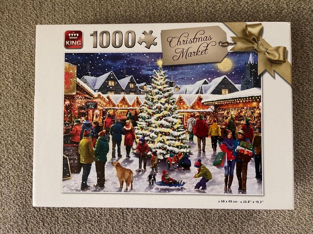 Puzzel kerst 1000 stukjes, Ophalen of Verzenden, 500 t/m 1500 stukjes, Gebruikt, Legpuzzel
