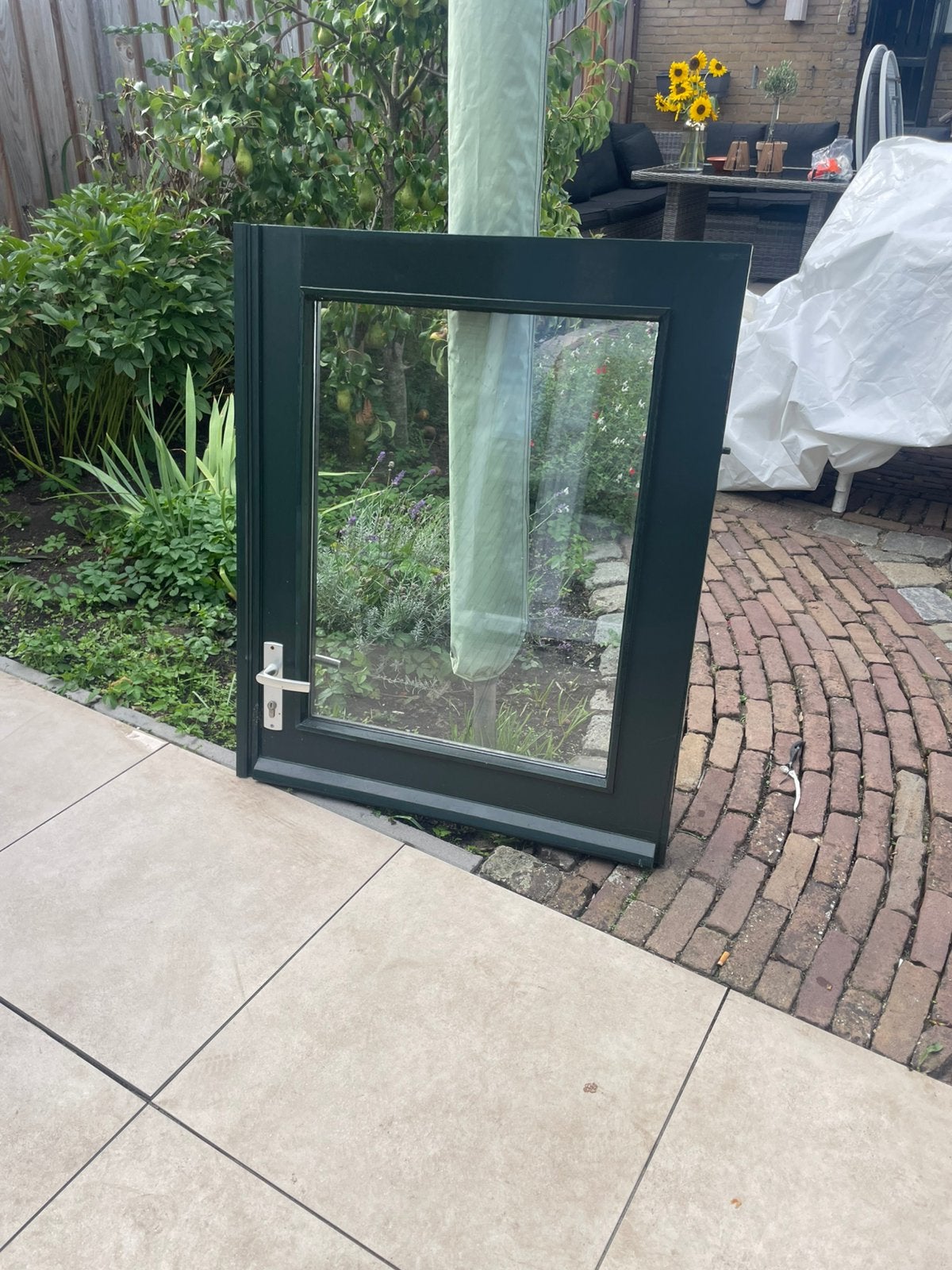 Groene boerderijdeur te koop!, Doe-het-zelf en Verbouw, Ophalen, Gebruikt, 80 tot 100 cm, Buitendeur