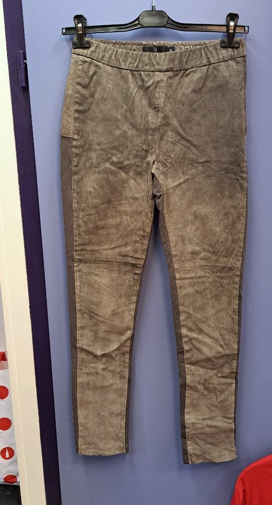Mart Visser legging/ broek grijs voorkant geitenleer S 48010