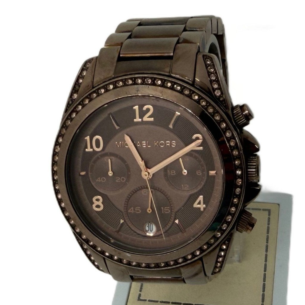 Michael Kors MK-5493 Horloge Bruin | Mist 1 steentje, Dordrecht@usedproducts.nl, Toulonselaan 72, Ophalen of Verzenden, Zo goed als nieuw