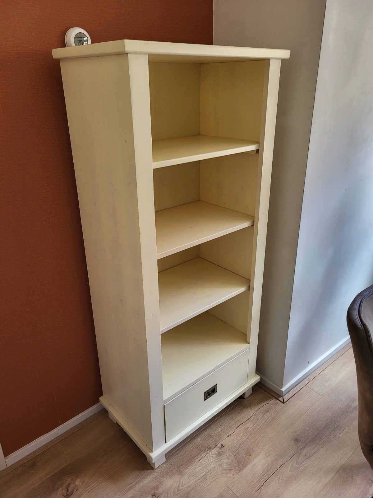 Witte boekenkast met lade, Ophalen, Gebruikt, 50 tot 100 cm, Met lade(s)