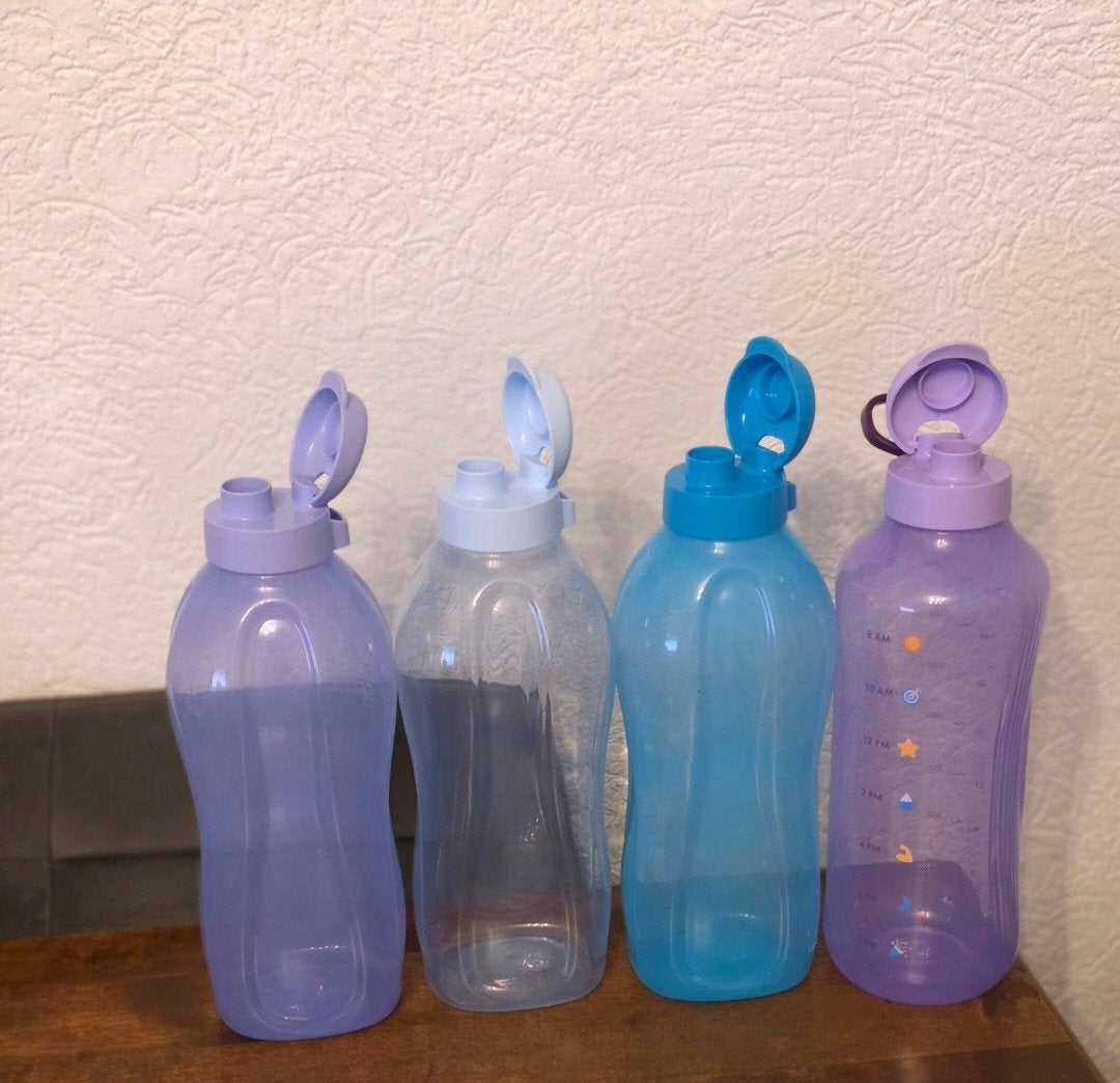 Tupperware 2 liter waterfles - Geel, Ophalen of Verzenden, Nieuw, Blauw