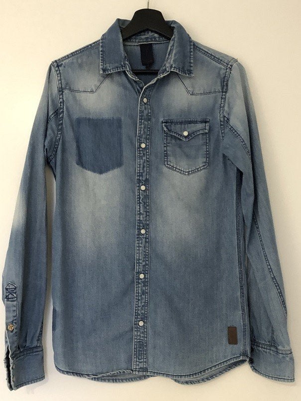 Spijkerblouse Revelation (maat XS), Ophalen of Verzenden, Zo goed als nieuw, Blauw, Halswijdte 38 (S) of kleiner