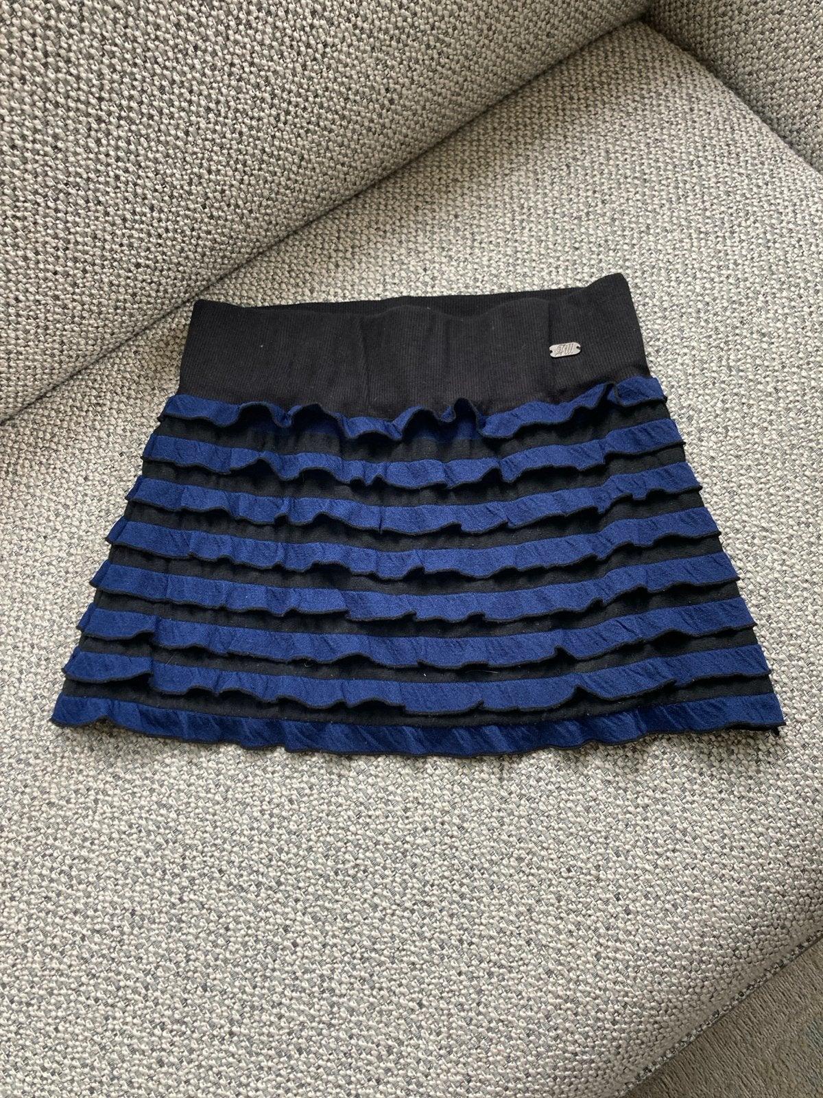 Jill maat 140 Zwart-blauwe mini-rok met ruches, Ophalen of Verzenden, Zo goed als nieuw, Meisje, Jurk of Rok
