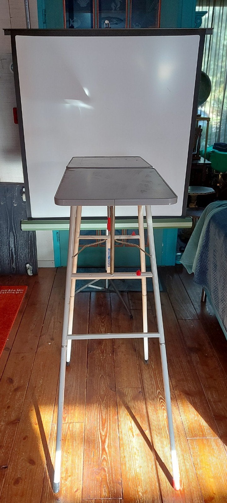 Dia projectie tafel en scherm, vintage, Ophalen