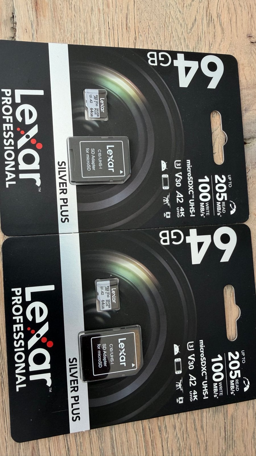 Lexar Professional 64GB microSDXC UHS-I Silver Plus, Nieuw, Ophalen of Verzenden, Geschikt voor 4K video, Fotocamera
