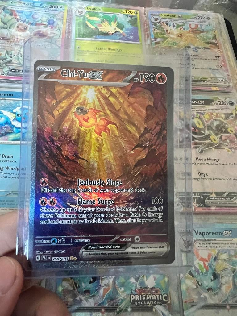 Chi-Yu ex Paldean Fates Pokémon kaart (259/193), Ophalen of Verzenden, Zo goed als nieuw, Losse kaart, Foil