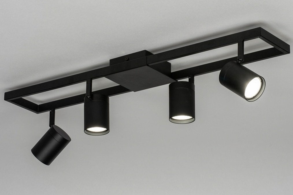 spots zwart plafondlamp 70 a 74cm of rvs wit lamp 4 lichts, Ophalen of Verzenden, Nieuw