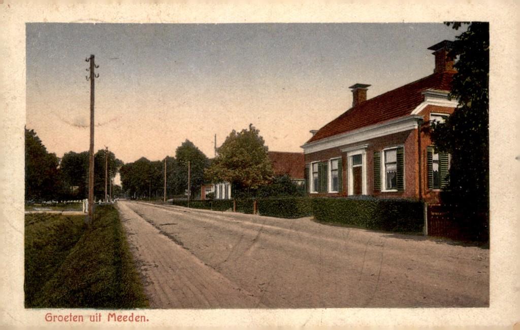 Meeden dorpsgezicht # 165, Verzenden, 1920 tot 1940, Gelopen, Groningen