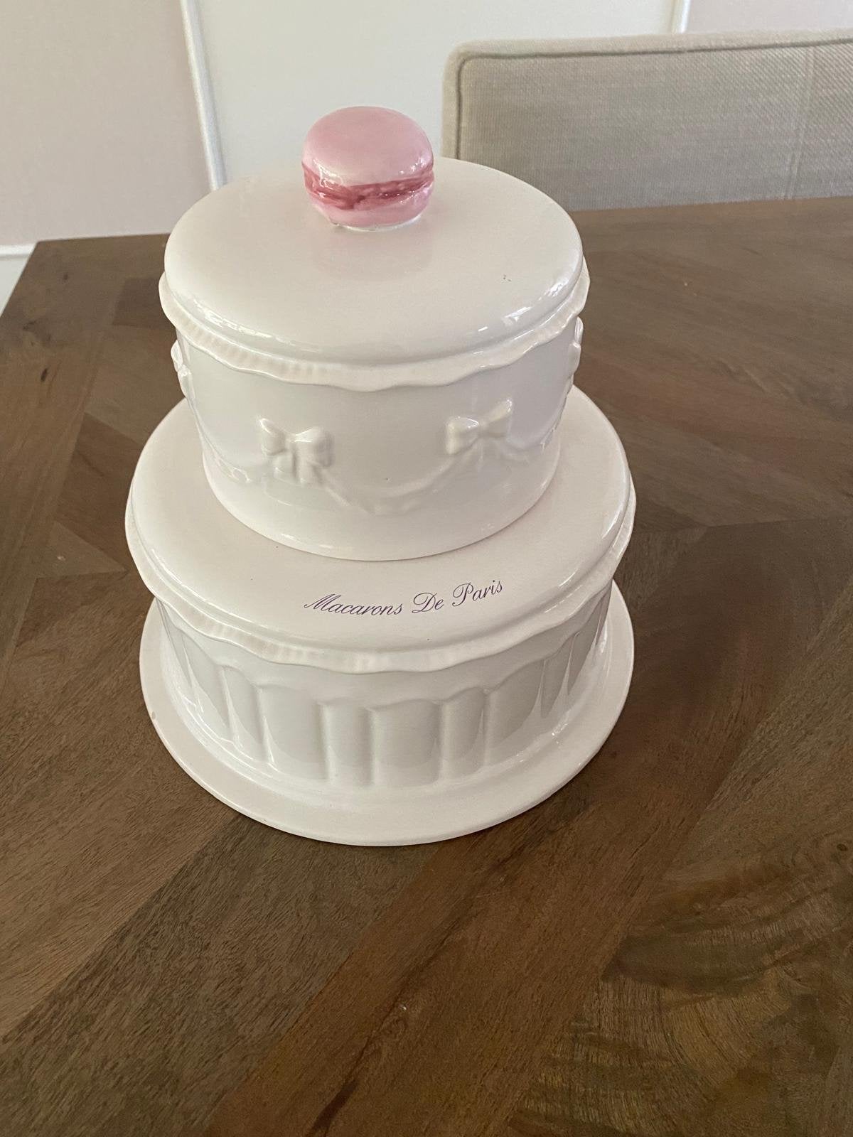 Riviera maison Macarons De Paris Opbergdoos - Keramiek, Ophalen, Wit, Steen/keramiek, Klassiek