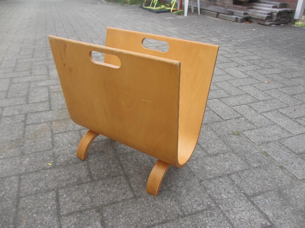 Vintage Birch Bentwood Tijdschriftenrek – Alvar Aalto-stijl