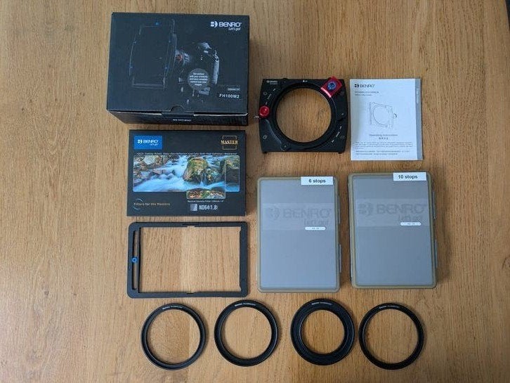 Benro Master ND Filter Kit (ND64, ND1000) met FH100M2 houder, Overige merken, Overige typen, Ophalen of Verzenden, Zo goed als nieuw
