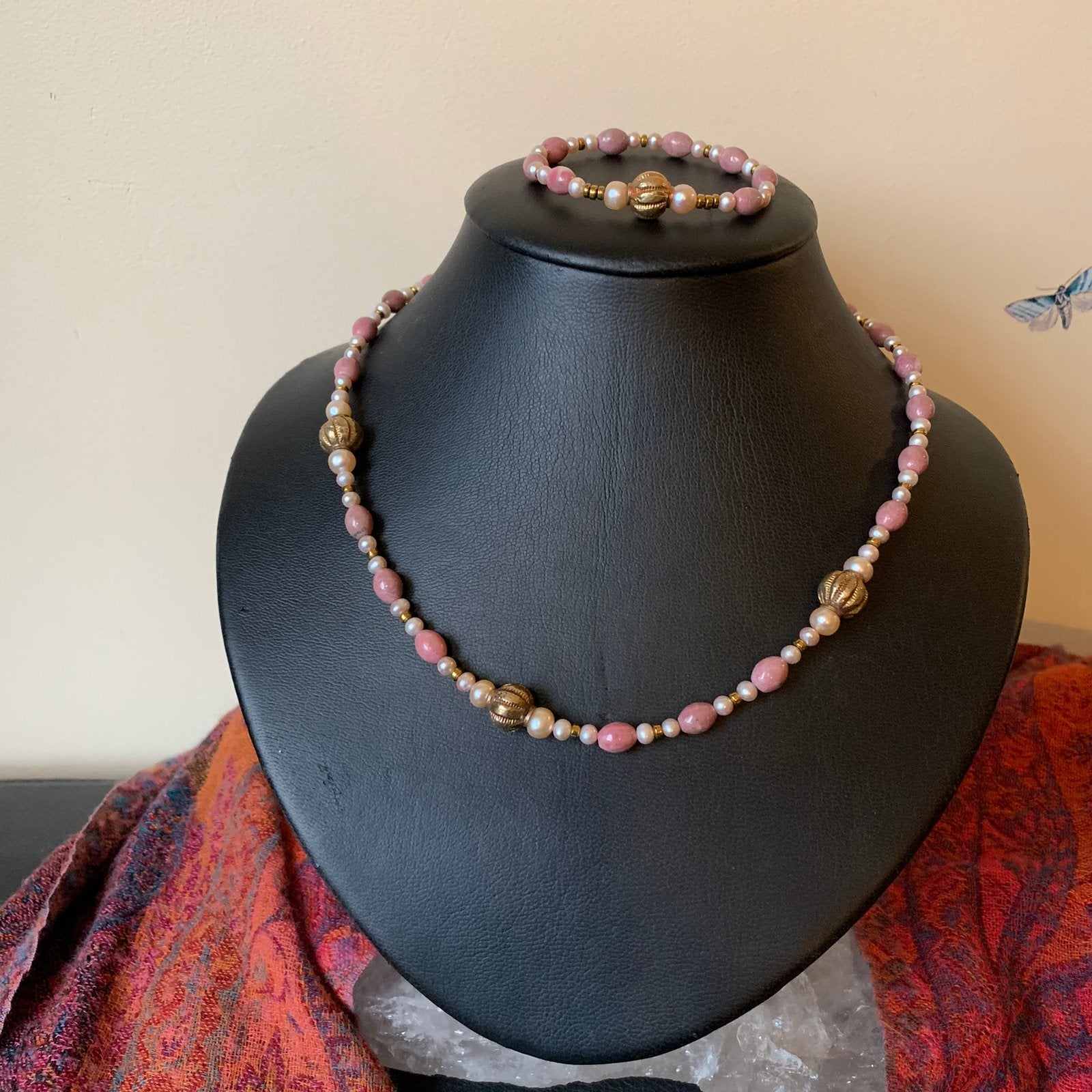 Rodochrosiet parel zilver geluk liefde aantrekken intuïtie, Sieraden, Tassen en Uiterlijk, Magnolia11, Nieuw, Ophalen of Verzenden