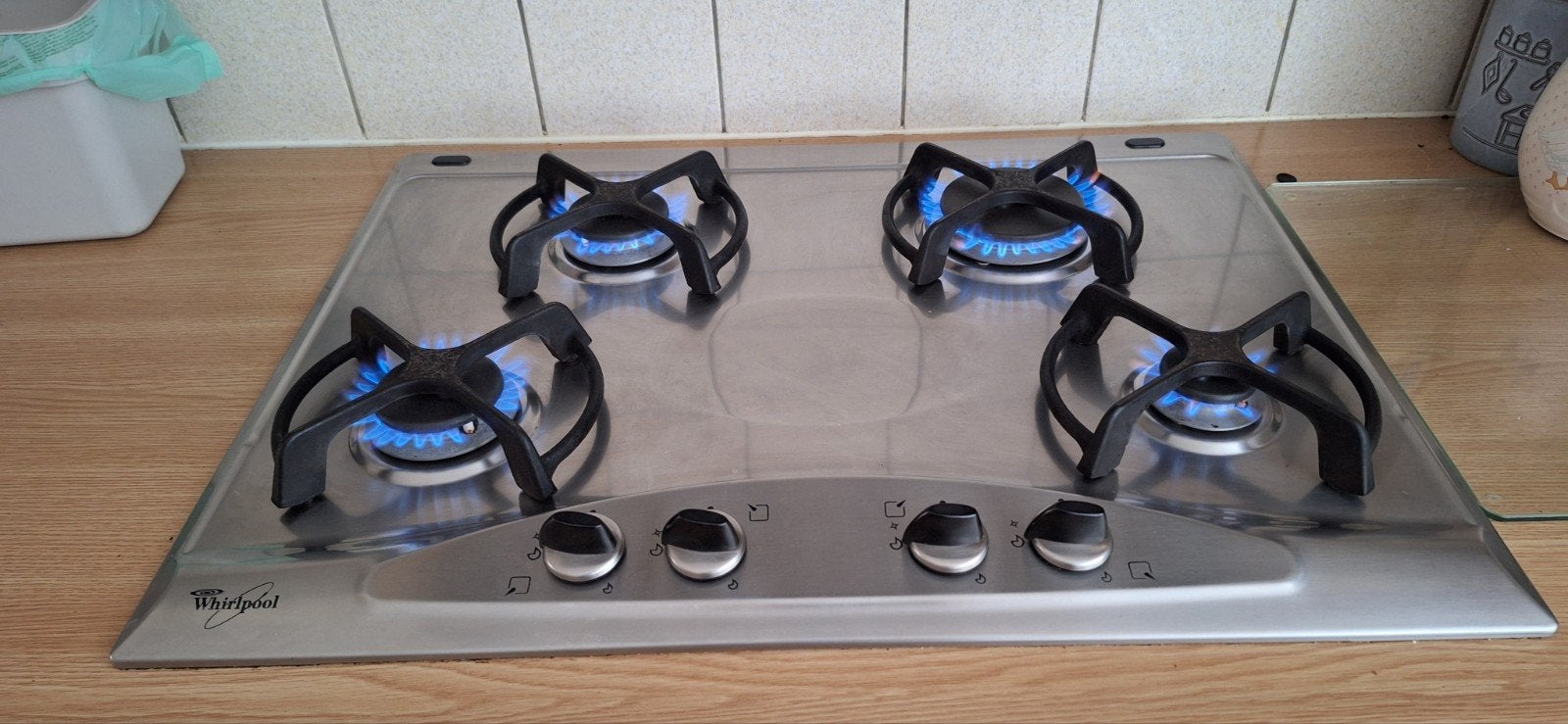Inbouw gaskookplaat, Witgoed en Apparatuur, Kookplaten, Ophalen, Gebruikt, 4 kookzones, Inbouw