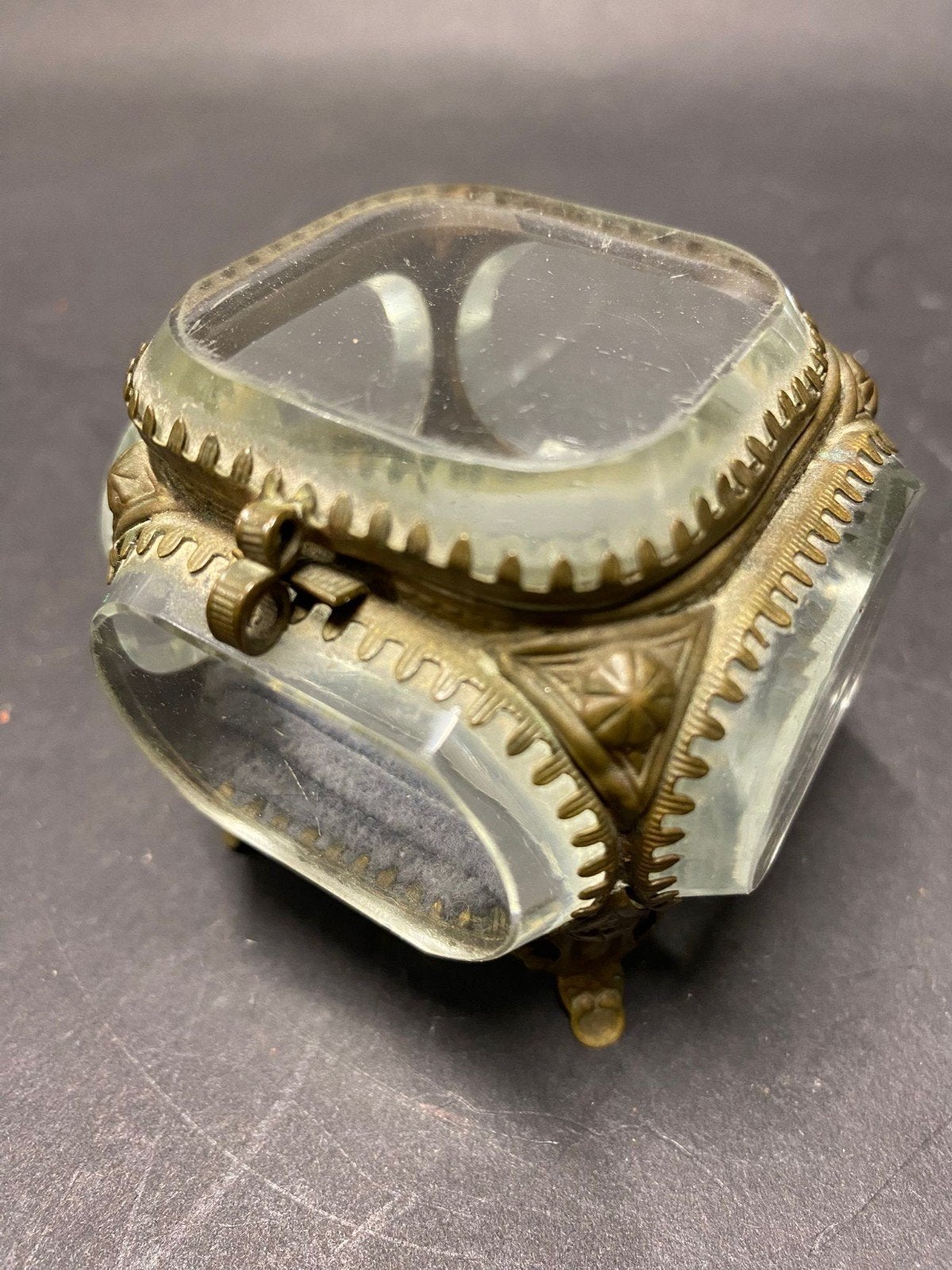 Victoriaanse sieraden doosje glas, Antiek en Kunst, Curiosa en Brocante, Verzenden