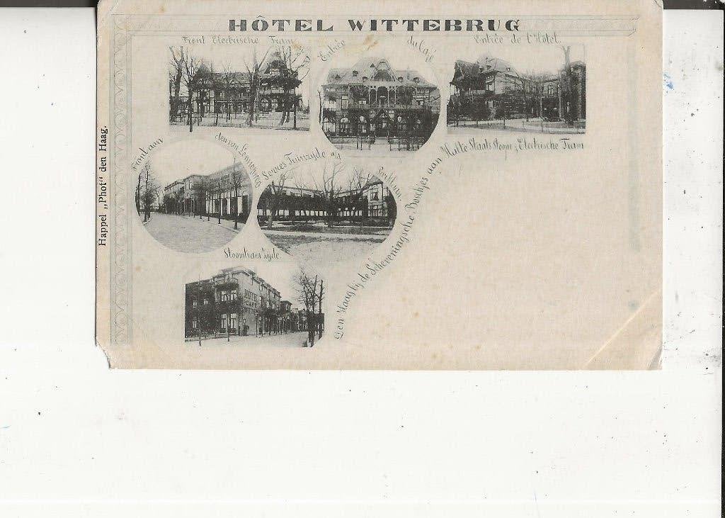 Scheveningen Hotel De Wittebrug 6-Luik Halte Staatsspoor, Verzamelen, Ophalen of Verzenden, Voor 1920, Ongelopen, Zuid-Holland