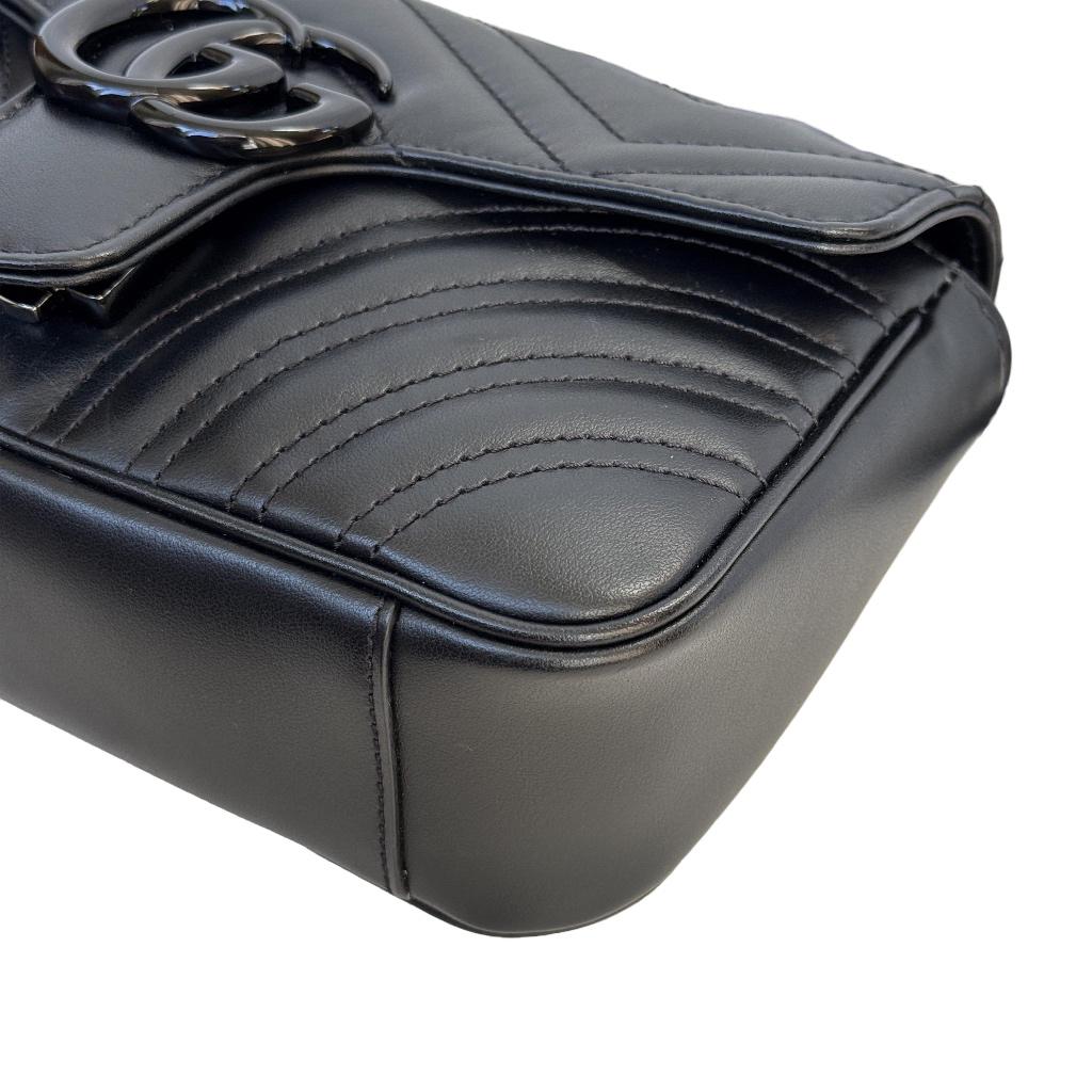 Gucci marmont matelasse mini small zwart so black tas image 7