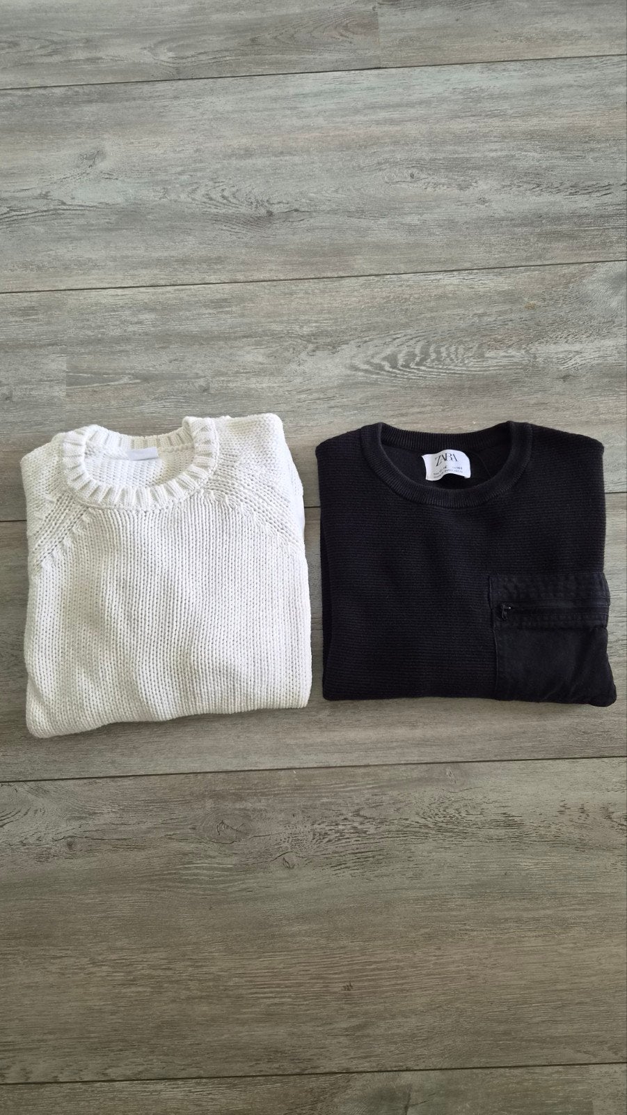 Set van 2 Zara Kids truien - Zwart & Off-white (Oversized), Ophalen of Verzenden, Zo goed als nieuw