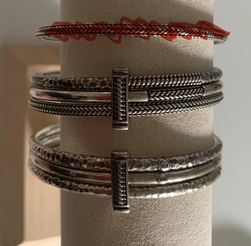 6 armbanden van Buddha to Buddha met 2 locks van 925 zilver, Ophalen, Zo goed als nieuw, Zilver, Zilver