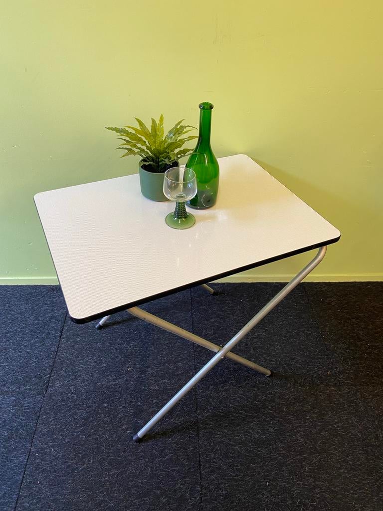 Retro campingtafeltje jaren 60/70 klaptafel formica vintage, Campingtafel, Ophalen of Verzenden, Zo goed als nieuw, Nvt