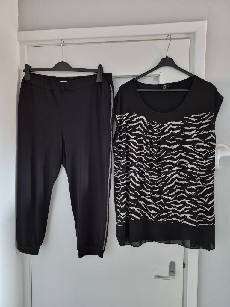 Leuke zomerset broek 3/4 city life maat 48 + tuniek iwie, City Life, Zwart, Maat 46/48 (XL) of groter, Ophalen of Verzenden