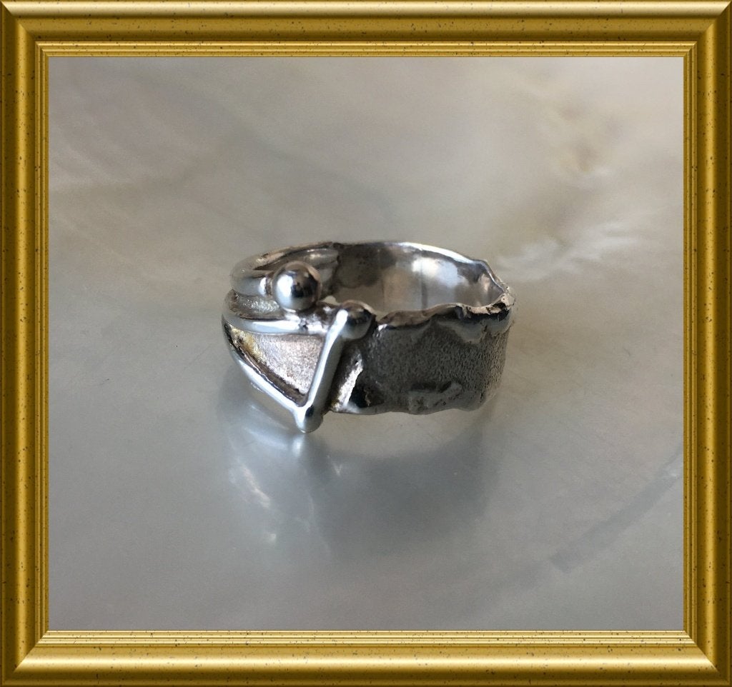 Mooie zilveren design ring, Ophalen of Verzenden, Zilver, Ring