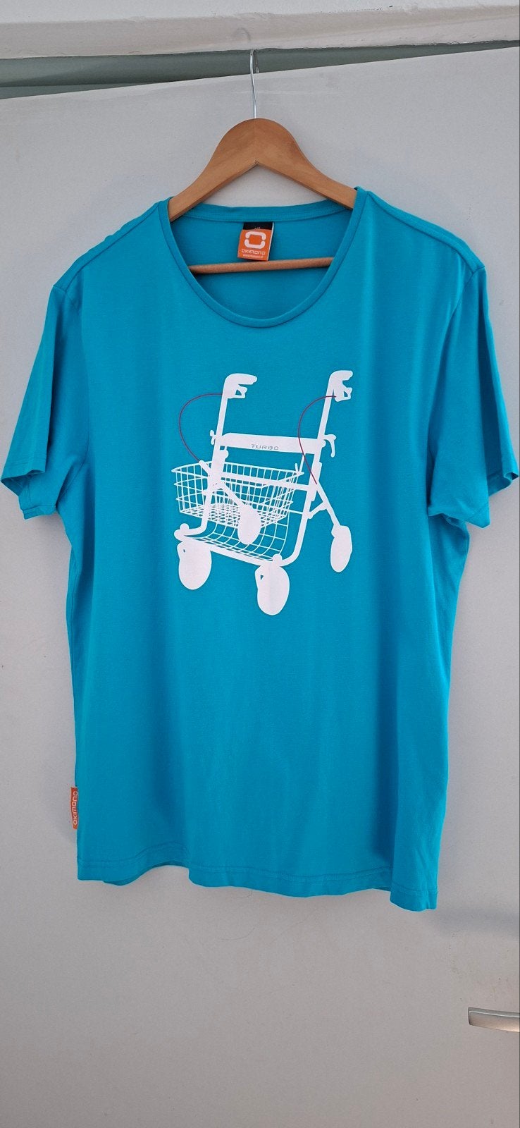 Okimono, Turbo rollator, Aqua blauw T-Shirt, mt xxl, Blauw, Maat 56/58 (XL), Ophalen of Verzenden, Zo goed als nieuw