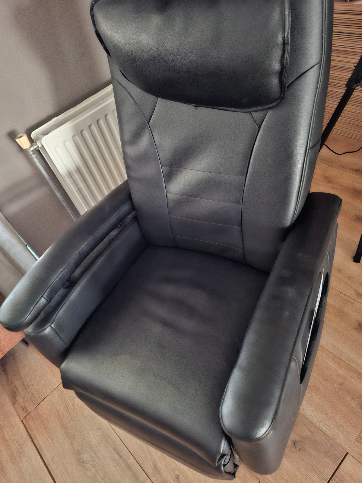 Gratis Fitform sta-op stoel (defect verstelbaar zitgedeelte), Huis en Inrichting, Stoelen, Ophalen, Gebruikt, Zwart, Leer