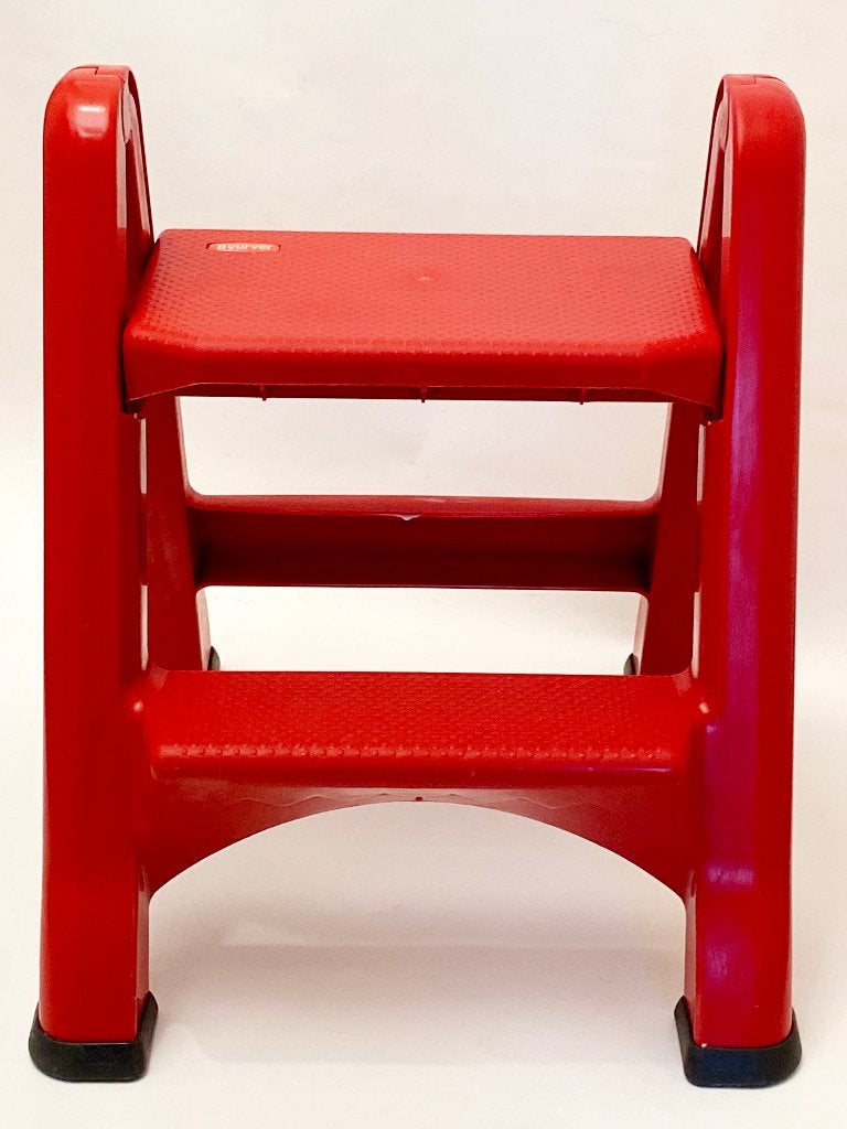 Vintage rood plastic Curver opstapje/foldable stool/2005, Ophalen, Gebruikt, Trap, Opvouwbaar of Inschuifbaar