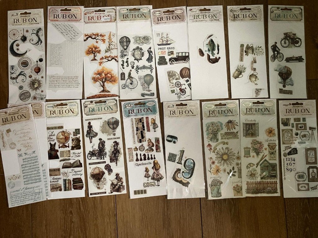 17 pakjes aangebroken STAMPERIA Rub-on, Hobby en Vrije tijd, Ophalen of Verzenden, Nieuw, Overige thema's, Overige typen