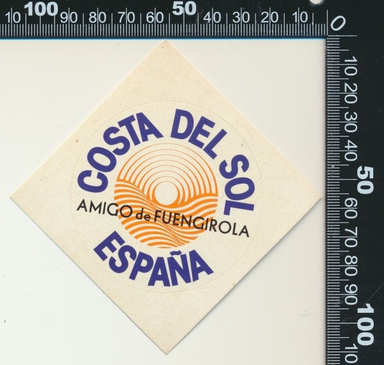Sticker: Amigo de Fuengirola - Costa del Sol Espana, Verzamelen, Ophalen of Verzenden, Zo goed als nieuw, Bedrijf of Vereniging