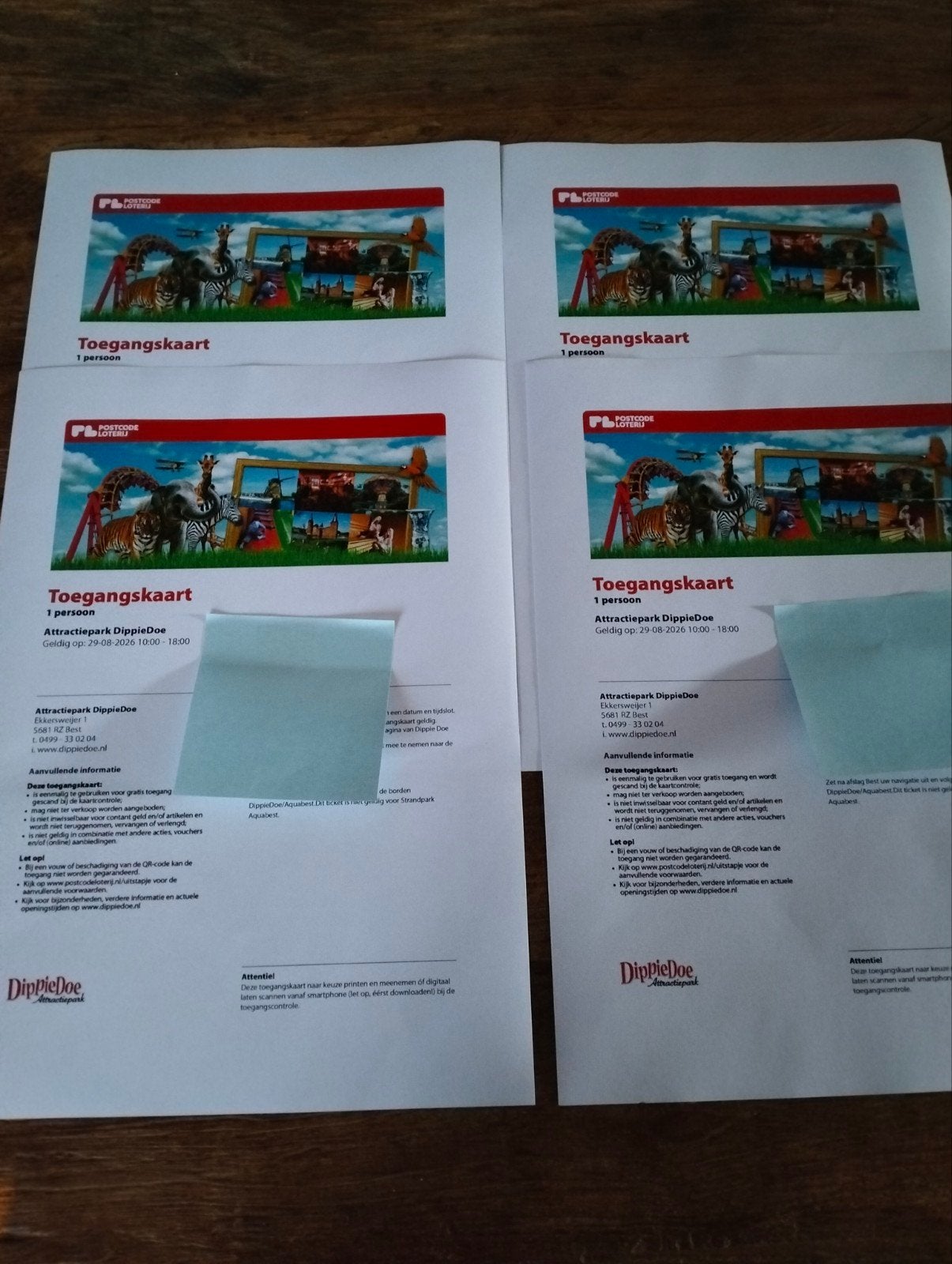 4 Tickets Dippie Doe in Best, Twee personen, Ticket of Toegangskaart