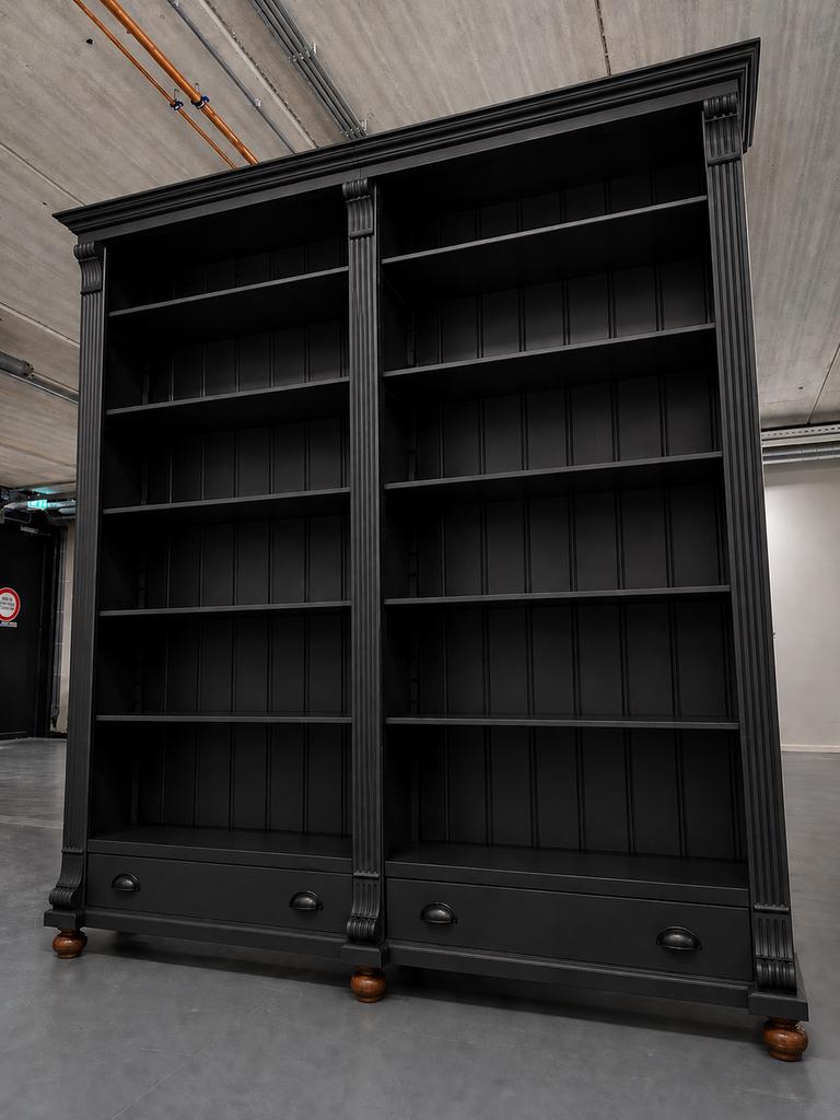 Hoge Zwarte Boekenkast 240cm Klassiek #K31