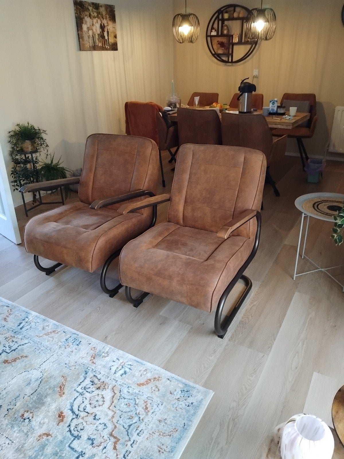 Set met bank en 2 fauteuils 1,5 jaar oud!, Ophalen, Zo goed als nieuw, Metaal, Industrieel
