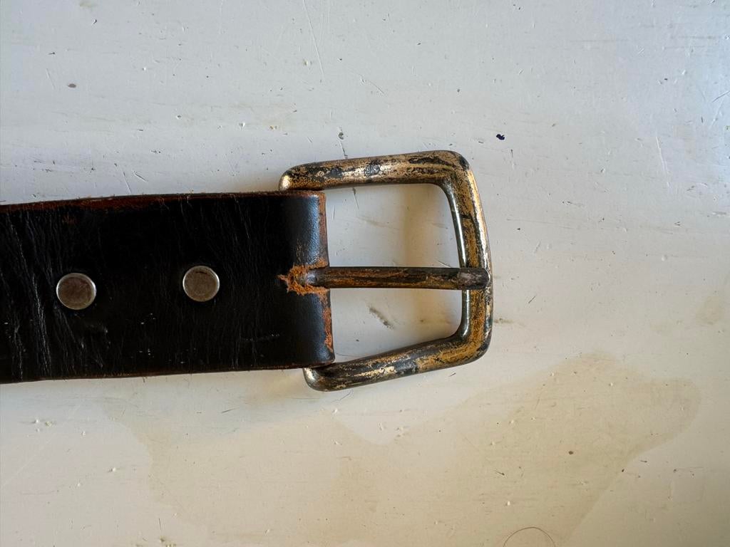Vintage riem met Harley Davidson prent, Kleding | Heren, Zo goed als nieuw, Riem of Ceintuur, Echt leder, Zwart