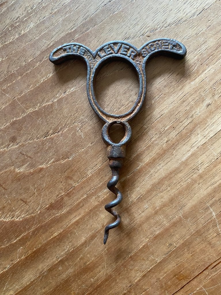 Antieke 'The Lever Signet' kurkentrekker *Nous deux*, Ophalen of Verzenden