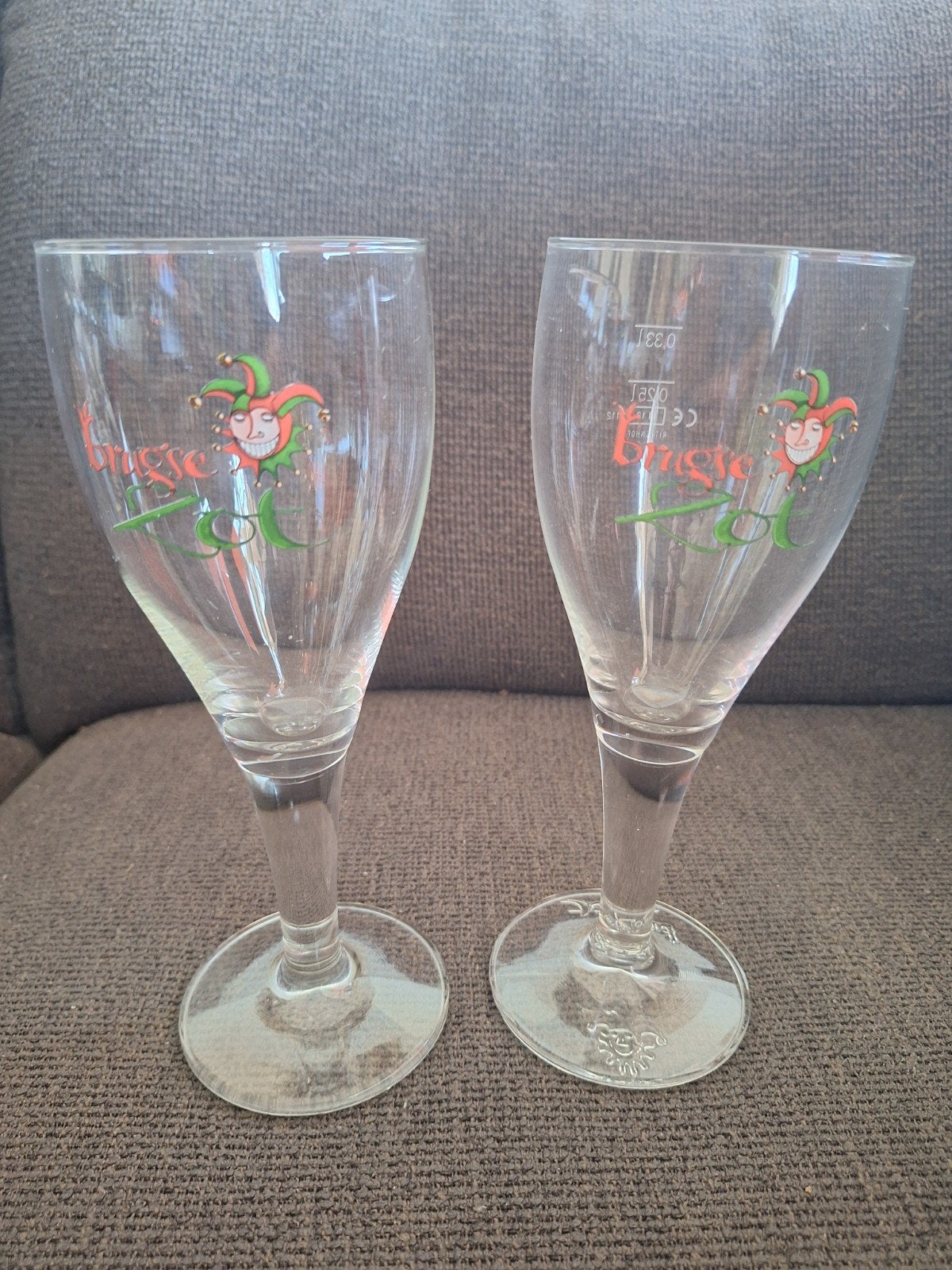 BRUGSE ZOT glazen 2 stuks (#1), Ophalen of Verzenden, Zo goed als nieuw, Bierglas