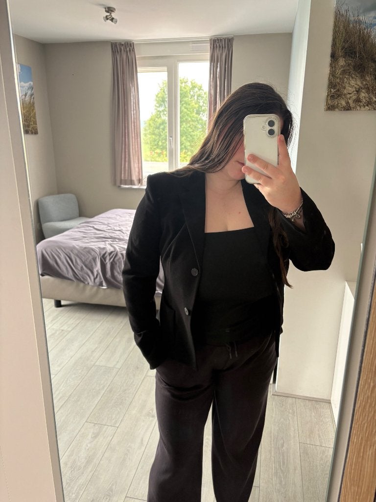Blazer Claudia Sträter, Verzenden, Zwart, Maat 42/44 (L), Zo goed als nieuw