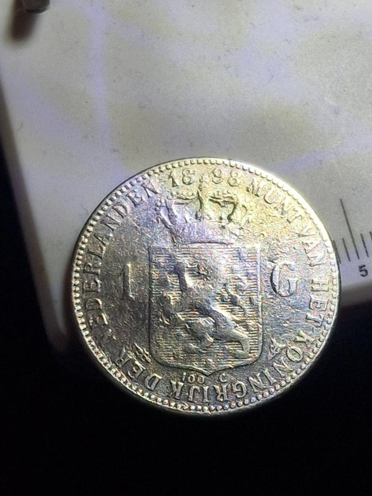 Zilveren gulden 1898, 1 gulden, Zilver, Ophalen of Verzenden, Koningin Wilhelmina
