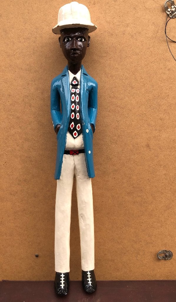 Colon statue / beeld  Gentleman, Antiek en Kunst, Kunst | Niet-Westerse kunst, Hout, Afrika, 50 cm, Ophalen of Verzenden