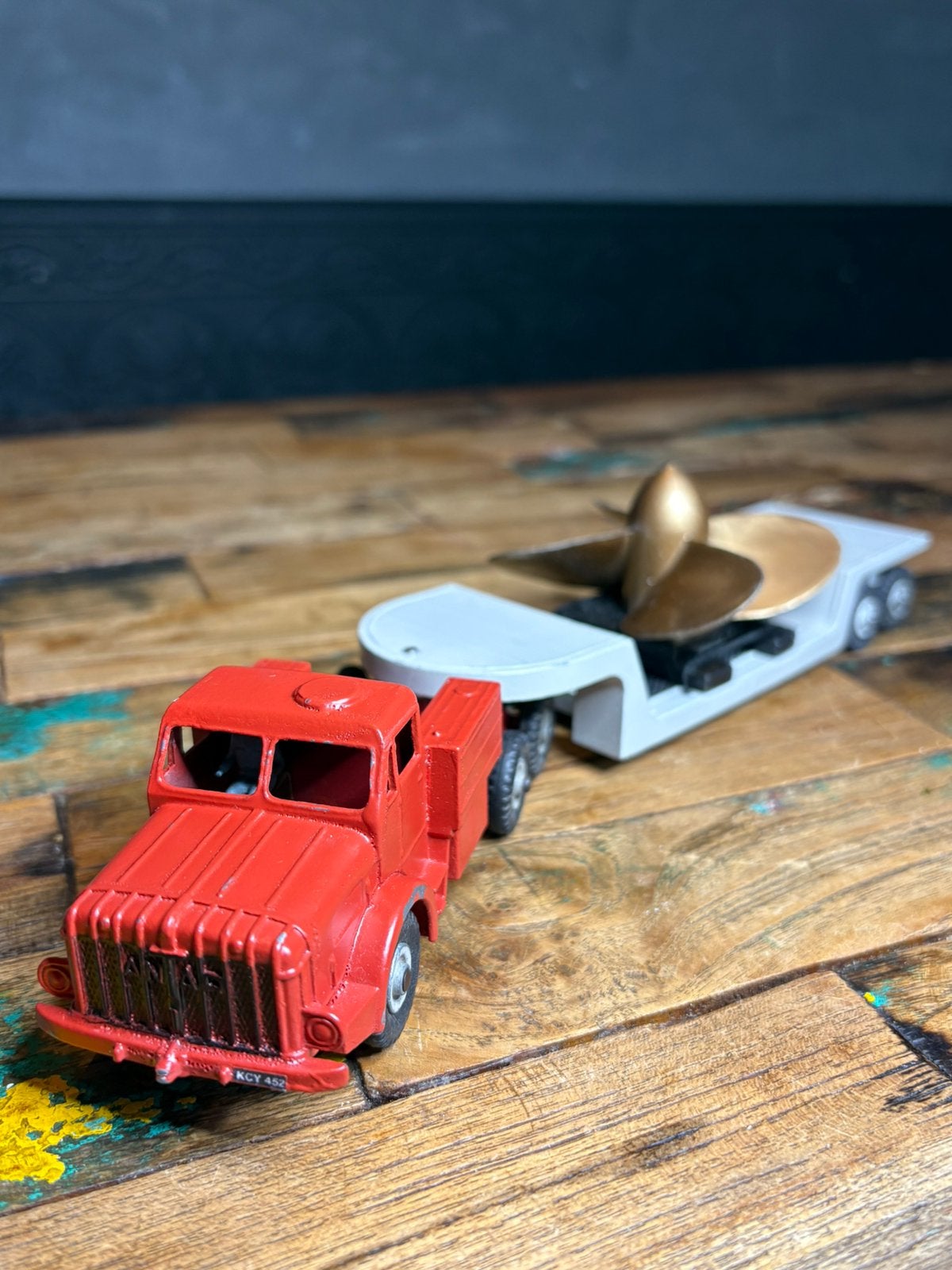Dinky Supertoys No 986 Mighty Antar Low Loader met Propeller, Ophalen of Verzenden, Gebruikt, Bus of Vrachtwagen, Dinky Toys