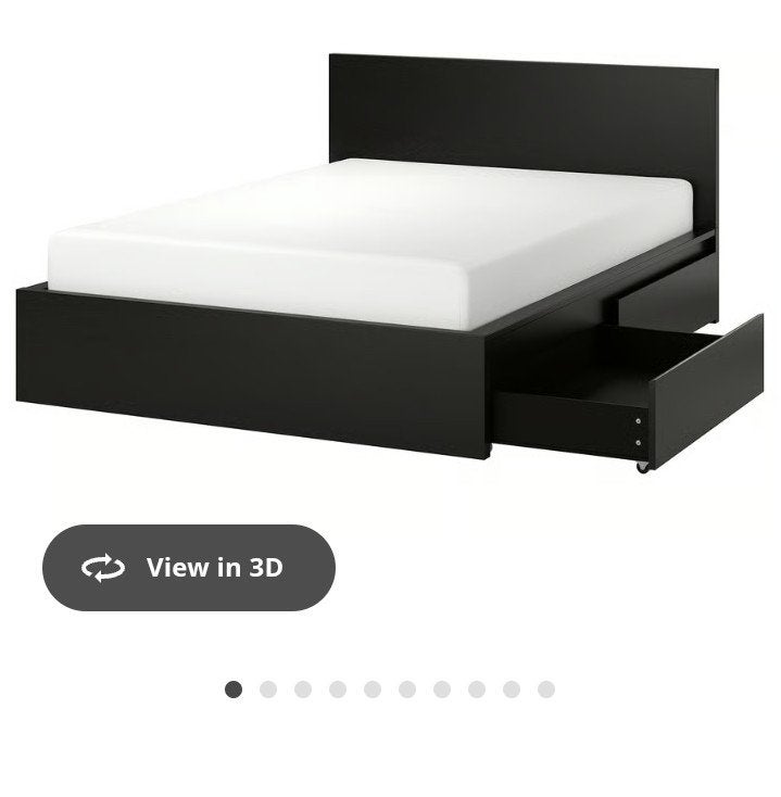 IKEA Malm bed, Ophalen, Bruin, Tweepersoons, 140 cm